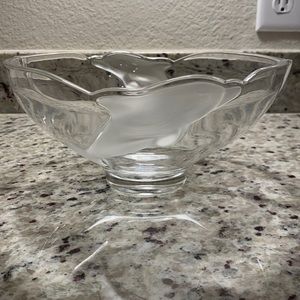 Vintage Lenox crystal dolphin bowl